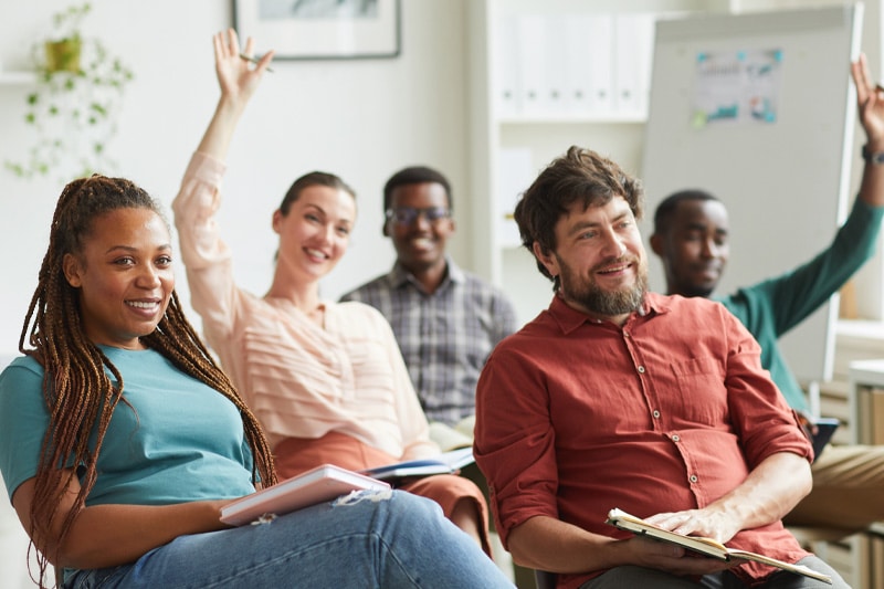 People at a training